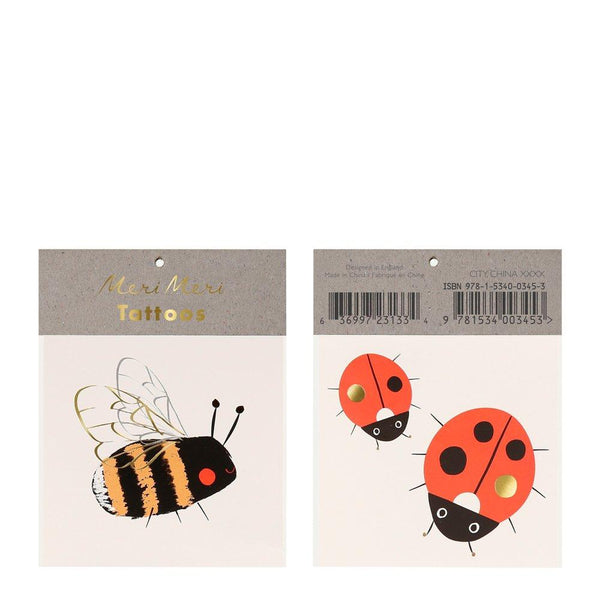 Bee & Ladybird Small Temporary Tattoos