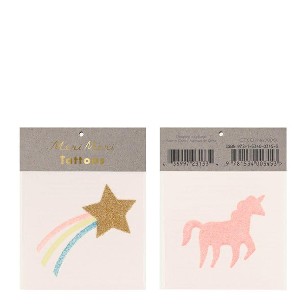 Star & Unicorn Small Temporary Tattoos