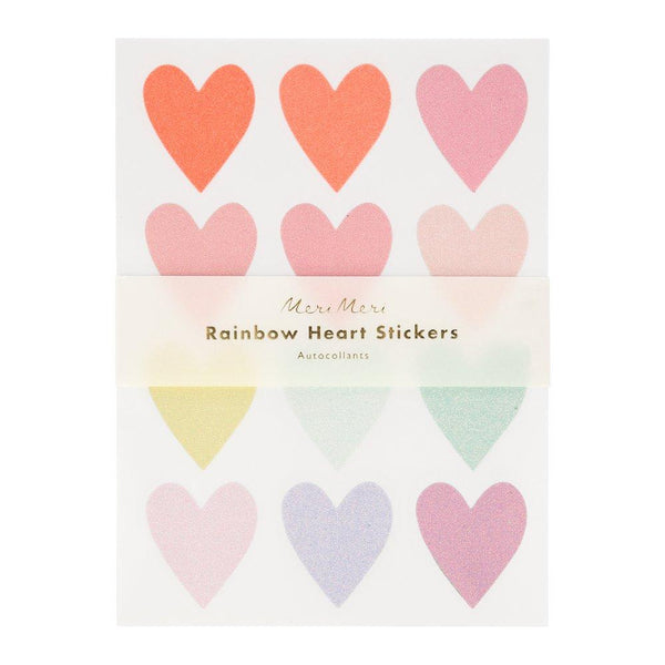 Pastel Heart Glitter Stickers (set of 10 sheets)