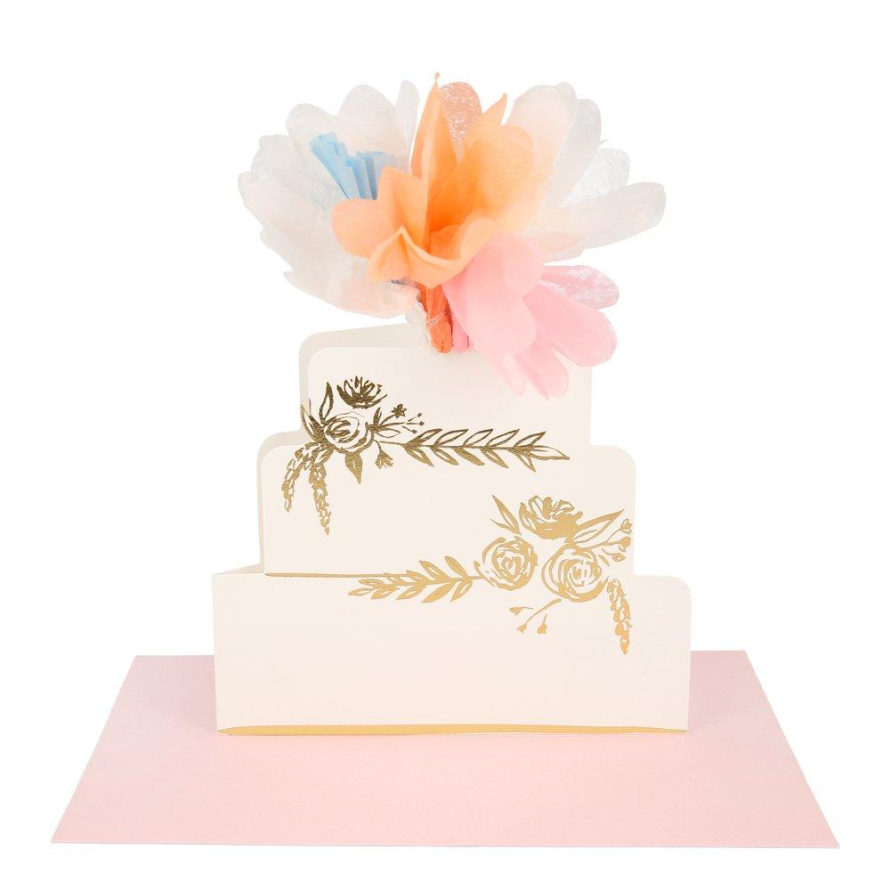 Floral Cake Stand-Up Card