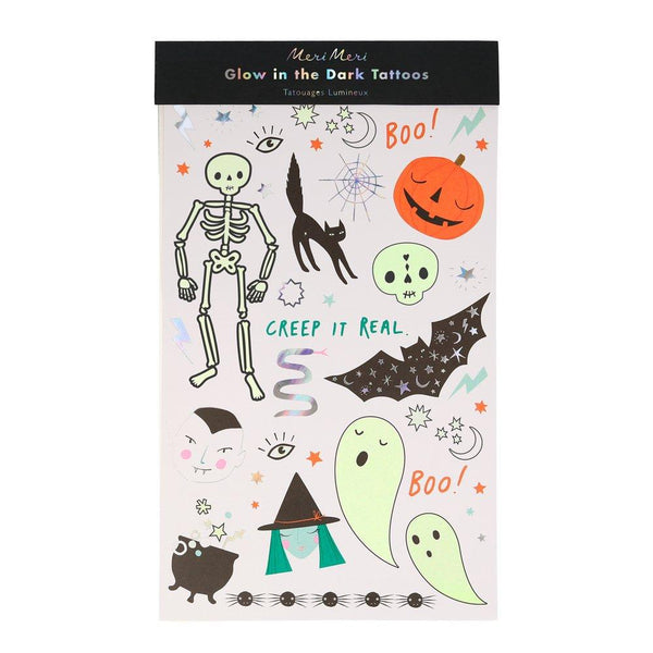 Halloween Glow Temporary Tattoo Sheets