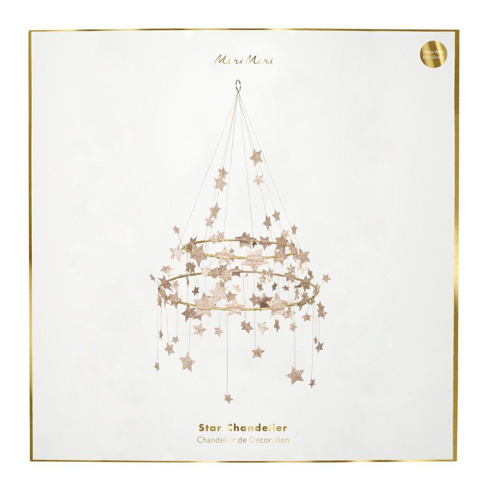 Gold Sparkle Star Chandelier