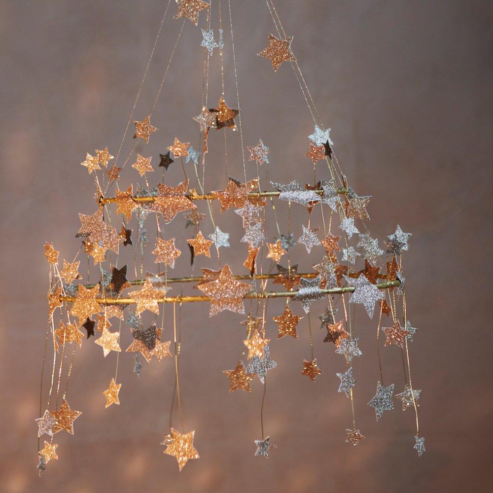 Gold Sparkle Star Chandelier