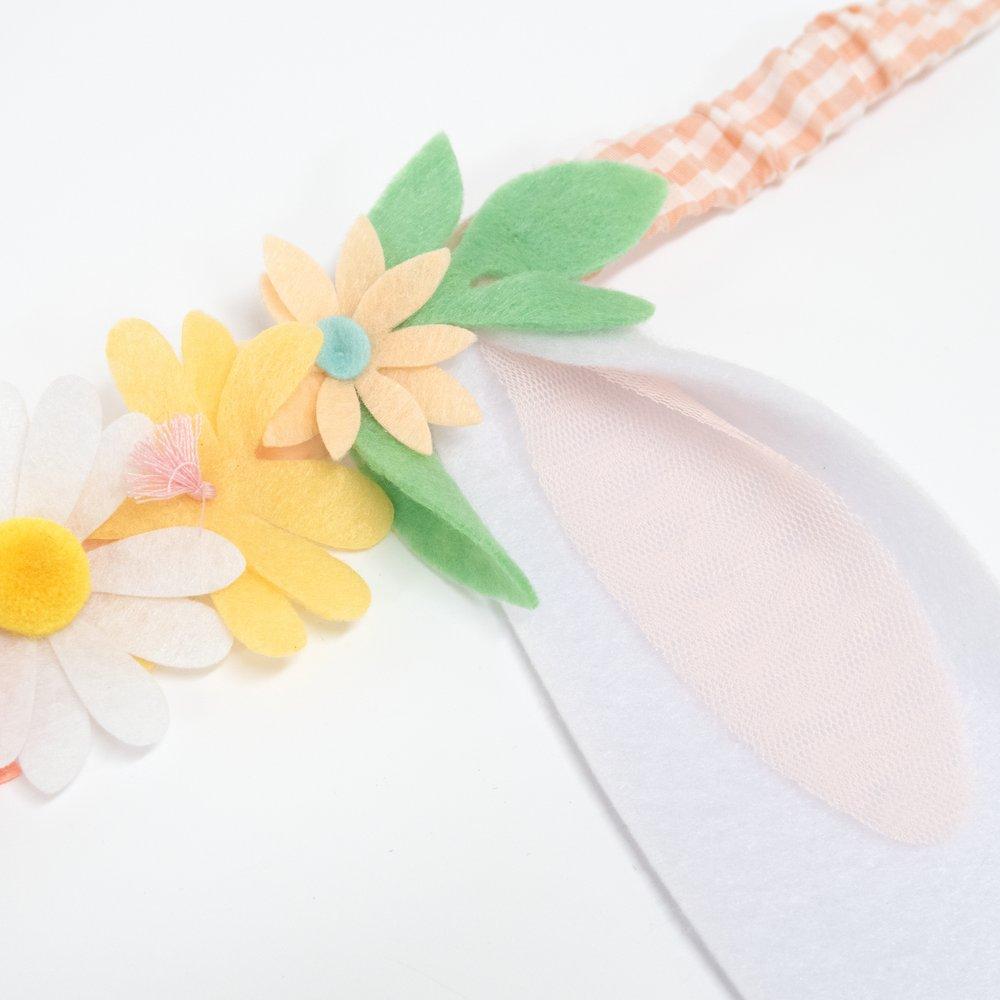 These floppy bunny ears are crafted from felt, and adorned with fabulous flowers. 