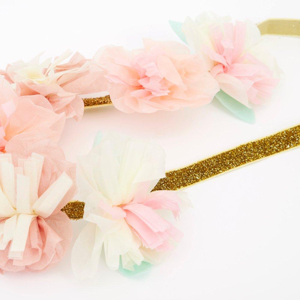 Pink Blossom Crowns (set of 6)