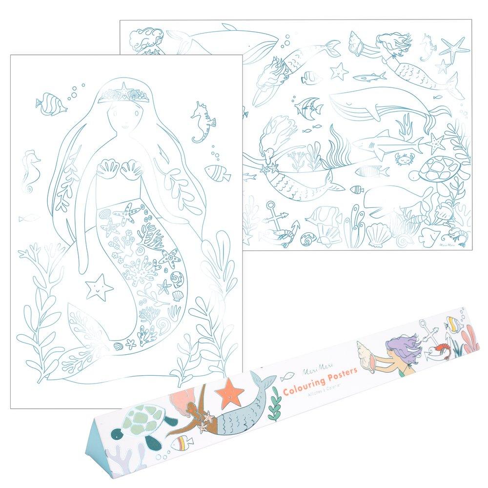 Mermaid Colouring Posters (set of 2)