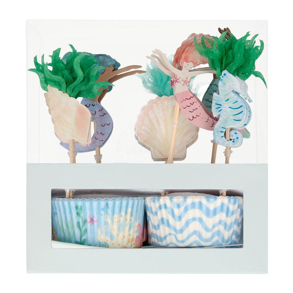 Mermaid Cupcake Kit (set of 24 toppers)