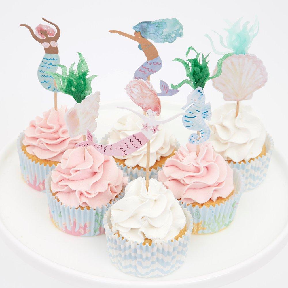 Mermaid Cupcake Kit (set of 24 toppers)