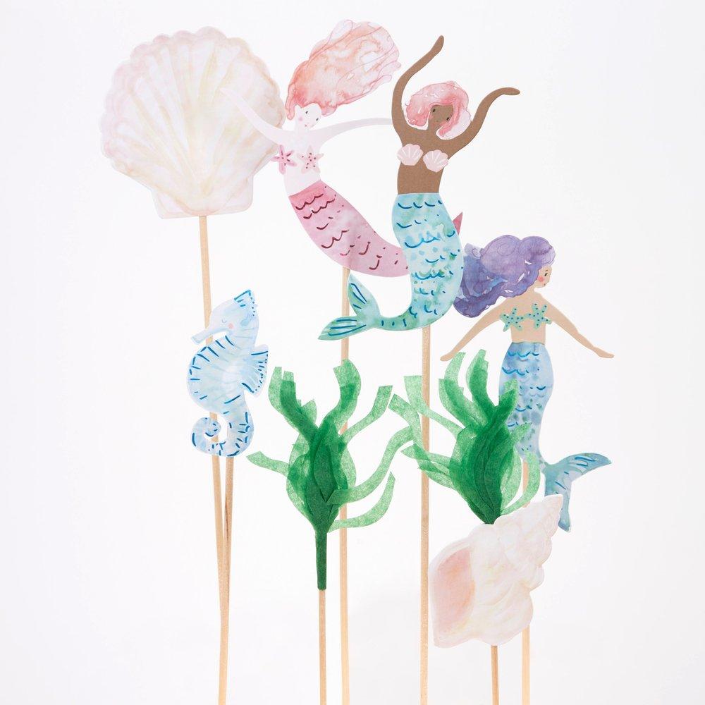 Mermaid Cake Toppers (set of 7)