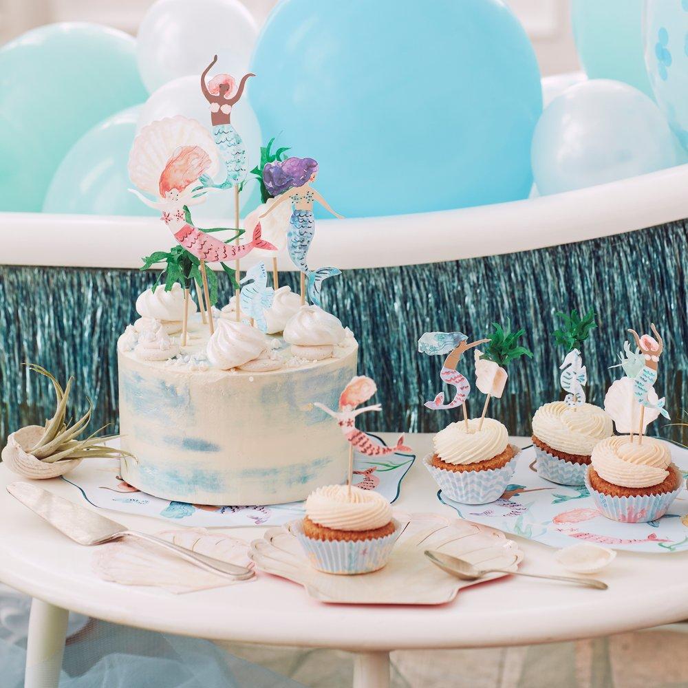 Mermaid Cake Toppers (set of 7)