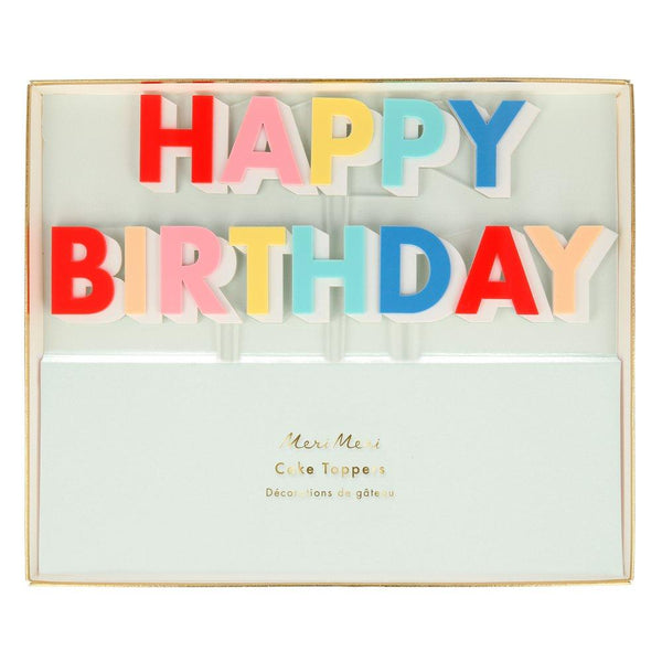 Happy Birthday Acrylic Cake Toppers (set of 2)