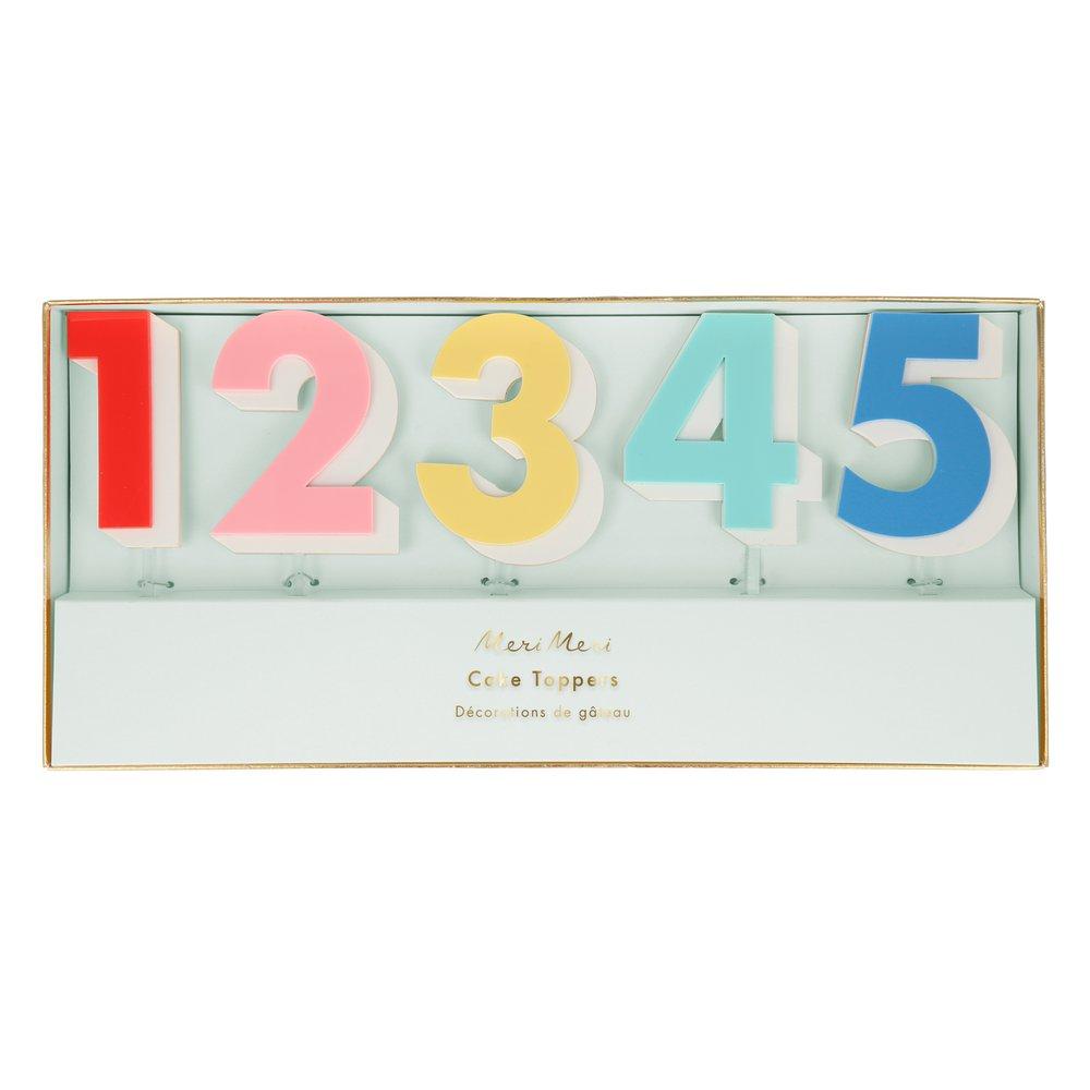 Rainbow Number Acrylic Toppers (set of 10)