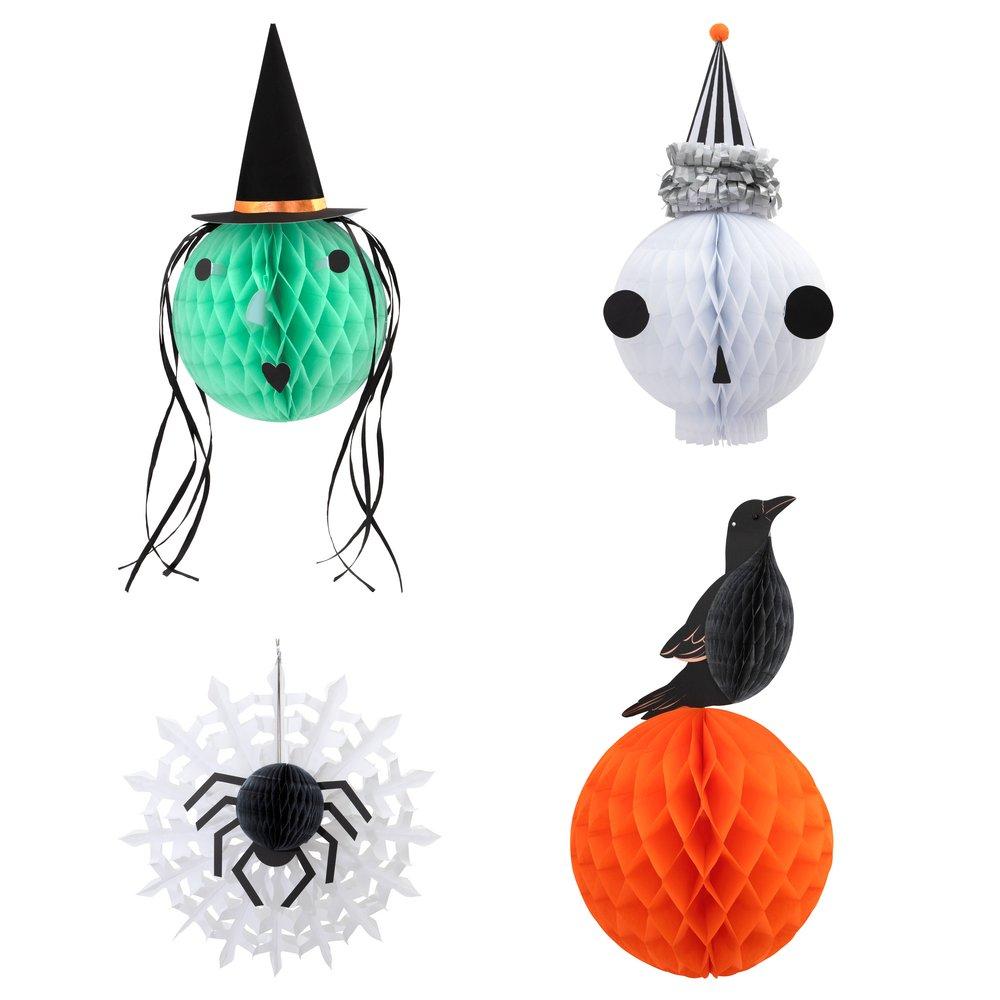 Vintage Halloween Honeycomb Heads (set of 4)