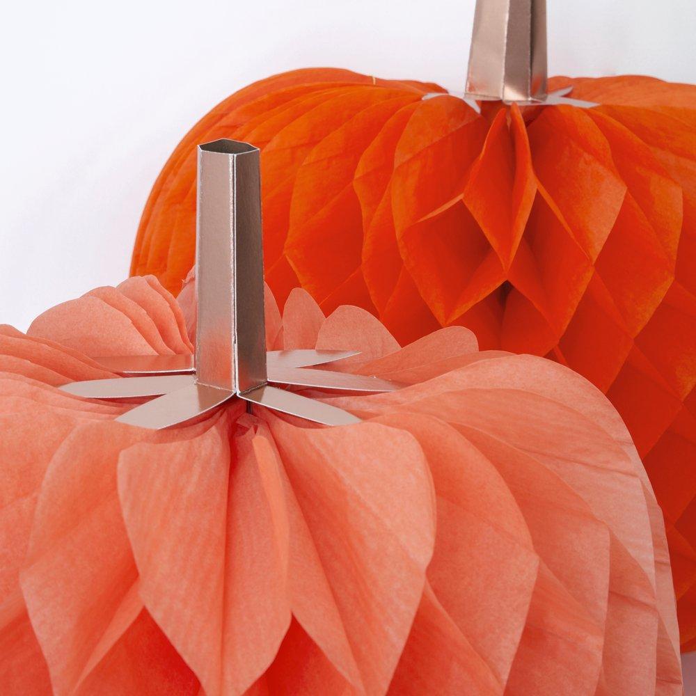 Halloween Honeycomb Pumpkins (set of 2)