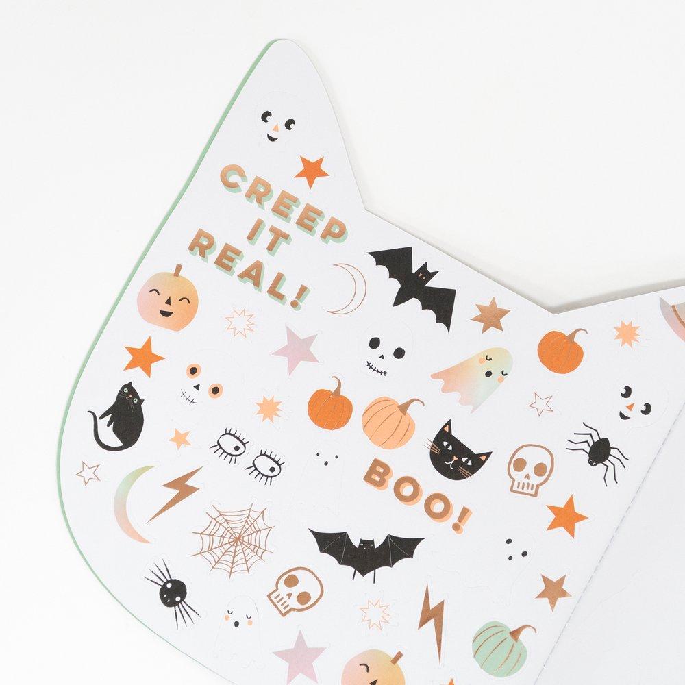 Halloween Cat Sticker Sketch Book